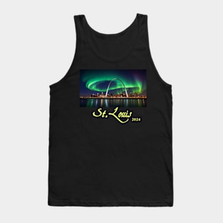 Northern Lights Over The St. Louis Gateway Arch Tank Top